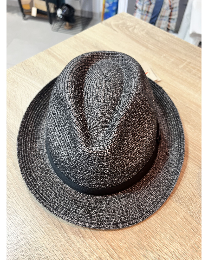 Chapeau d'été en paille forme Trilby coloris noir - Göttmann