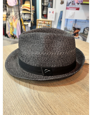 Chapeau d'été en paille forme Trilby coloris noir - Göttmann