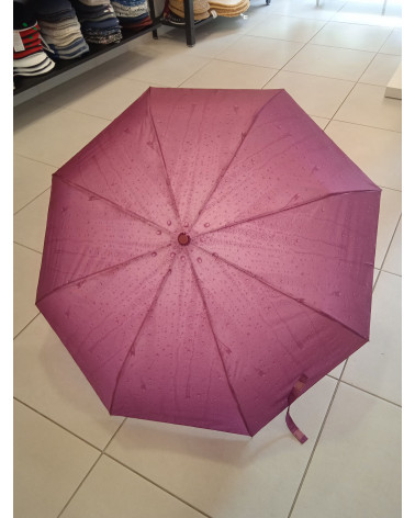 Parapluie automatique pliant format sac coloris Gouttes d'eau mauve - Chapo & Co