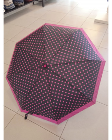 Parapluie automatique pliant motif à pois coloris rose - Chapo & Co