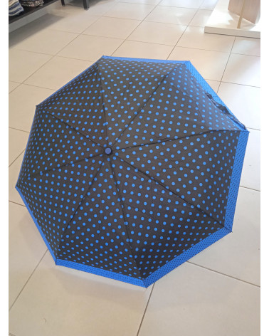 Parapluie automatique pliant motif à pois coloris Bleu - Chapo & Co