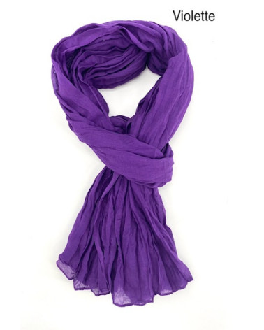 Foulard chèche en coton homme ou femme coloris violet