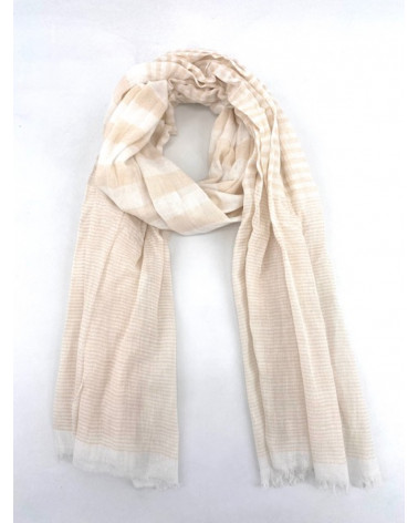 Foulard chèche en 100% coton tissé indien pour homme coloris beige