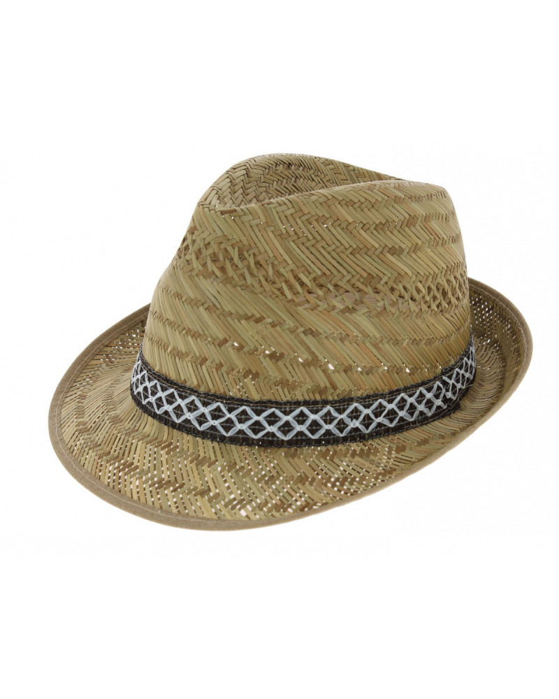 Chapeau forme trilby en paille naturelle modèle Raguse