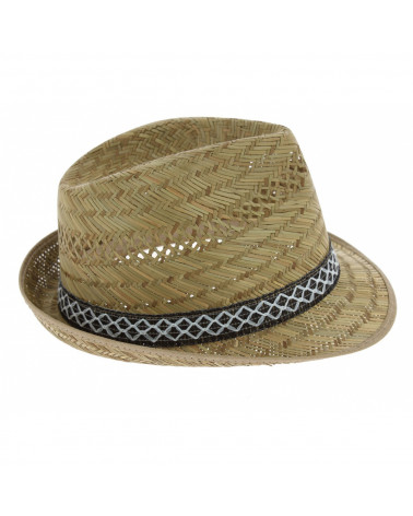 Chapeau forme trilby en paille naturelle modèle Raguse