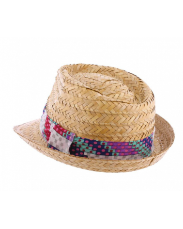 Chapeau forme trilby en paille modèle Don Guzman - Herman Handwear