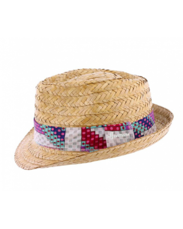 Chapeau forme trilby en paille modèle Don Guzman - Herman Handwear