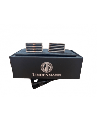 Boutons de manchettes coloris argent Rh laque Lindenmann - Chapo & Co Montargis