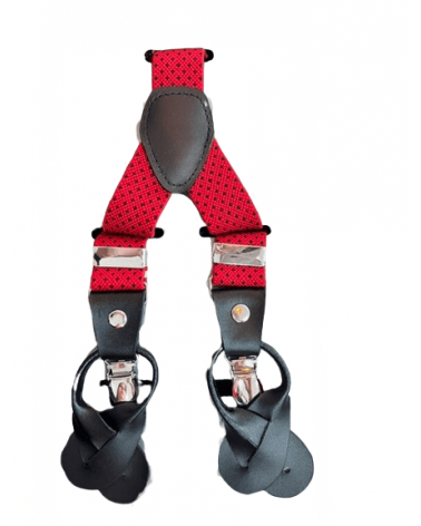 Bretelles mixte hybride coloris rouge à pois - Lindenmann