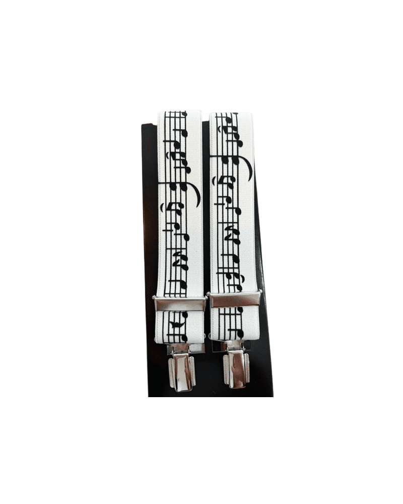 Bretelles mixte avec pinces renforcées motif partitions de musique - Lindenmann