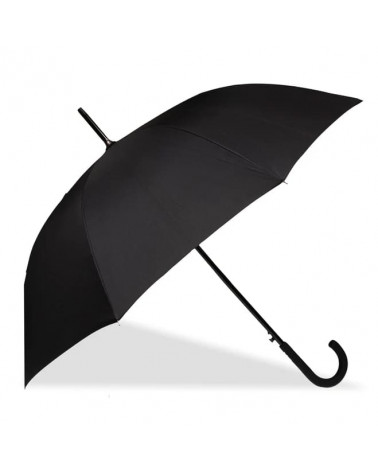 Parapluie canne automatique Isotoner coloris Noir uni - Chapo & Co