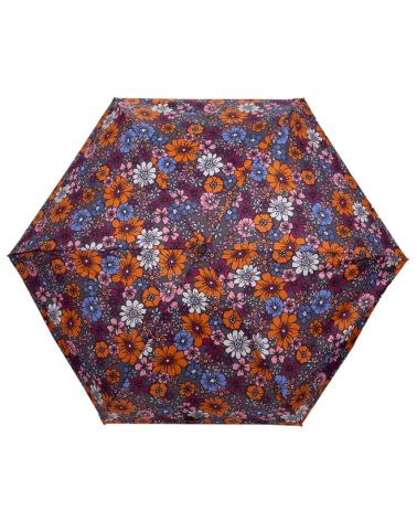 Parapluie Alpha xtra-solide Isotoner motif fleurs seventies - Chapo & Co