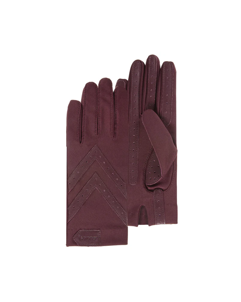 Gants pour femme en tissu extensible recyclé coloris rouge - Chapo & Co