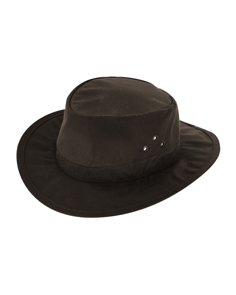 Chapeau australien en coton Wax hydrofuge coloris brun - Chapo & Co