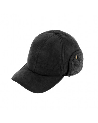 Casquette de baseball avec cache-oreilles coloris noir - Chapo & co