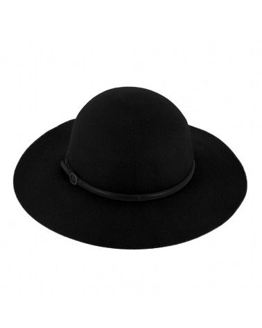 Chapeau forme capeline en feutre de laine coloris noir - Chapo & co