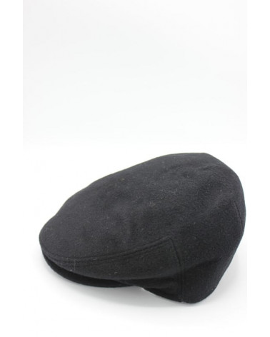 Casquette plate en laine coloris classique noir - Chapo & Co