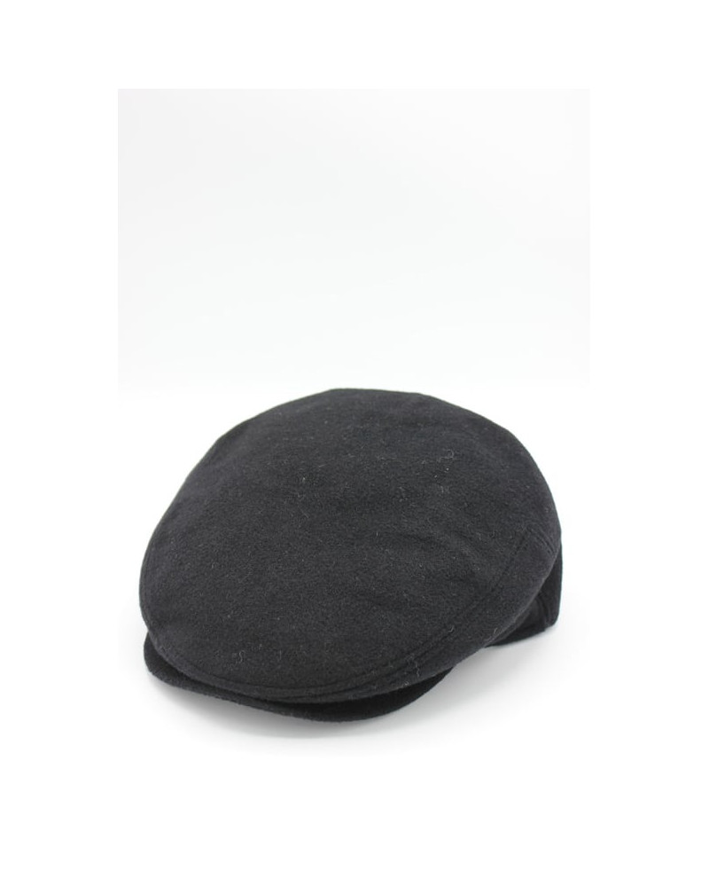 Casquette plate en laine coloris classique noir - Chapo & Co