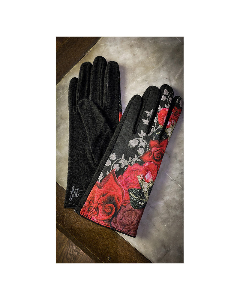 Gants tactiles en laine made in France modèle Rosa - FST Brokante