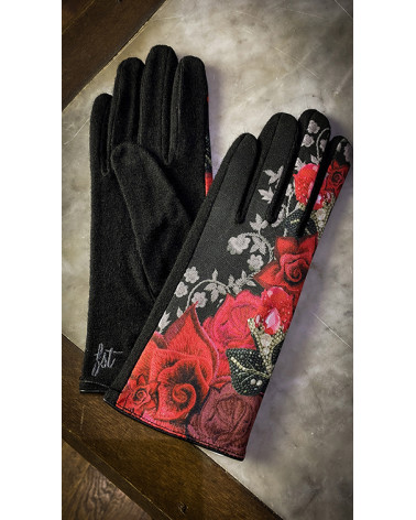 Gants tactiles en laine made in France modèle Rosa - FST Brokante