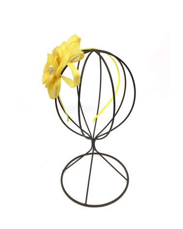 Bibi de cérémonie serre-tête coloris jaune citron - Chapo & Co