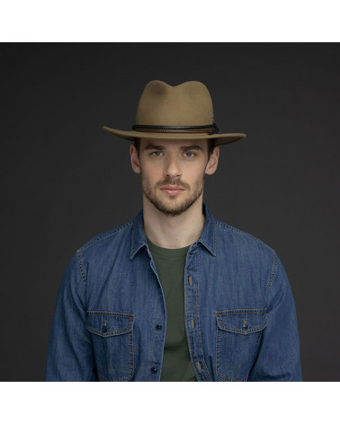 Chapeau traveller en feutre modèle Nelles coloris Camel - Bailey of Hollywood