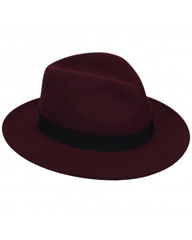 Chapeau traveller en feutre modèle Curtis coloris bordeaux - Bailey