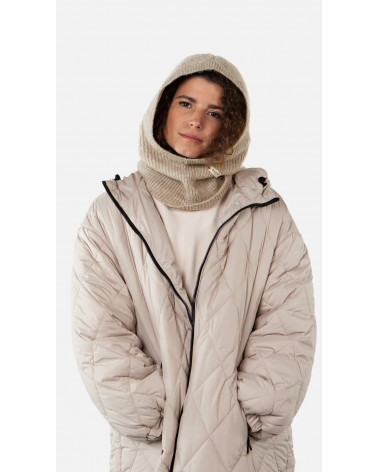 Bonnet forme cagoule en tricot modèle Karesa coloris beige - Barts