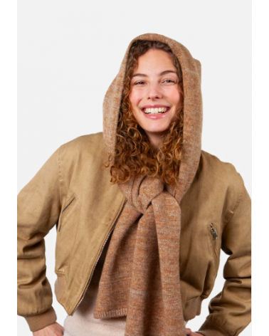 Echarpe capuche en tricot modèle Fria coloris Brown - Barts