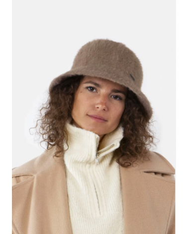 Chapeau forme bob en fausse fourrure coloris brun clair - Barts