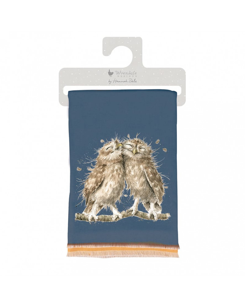 Grande écharpe ultra douce motif animalier hibou- Wrendrale design