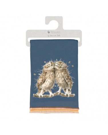Grande écharpe ultra douce motif animalier hibou- Wrendrale design