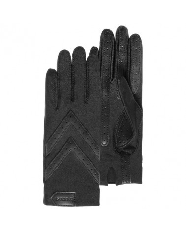 Gants tactiles femme en tissu recyclé compatible écran coloris noir - Isotoner