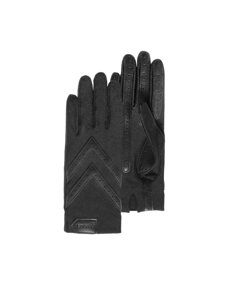 Gants tactiles femme en tissu recyclé compatible écran coloris noir - Isotoner