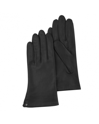 Gants en cuir d'agneau pleine fleur coloris noir - Isotoner