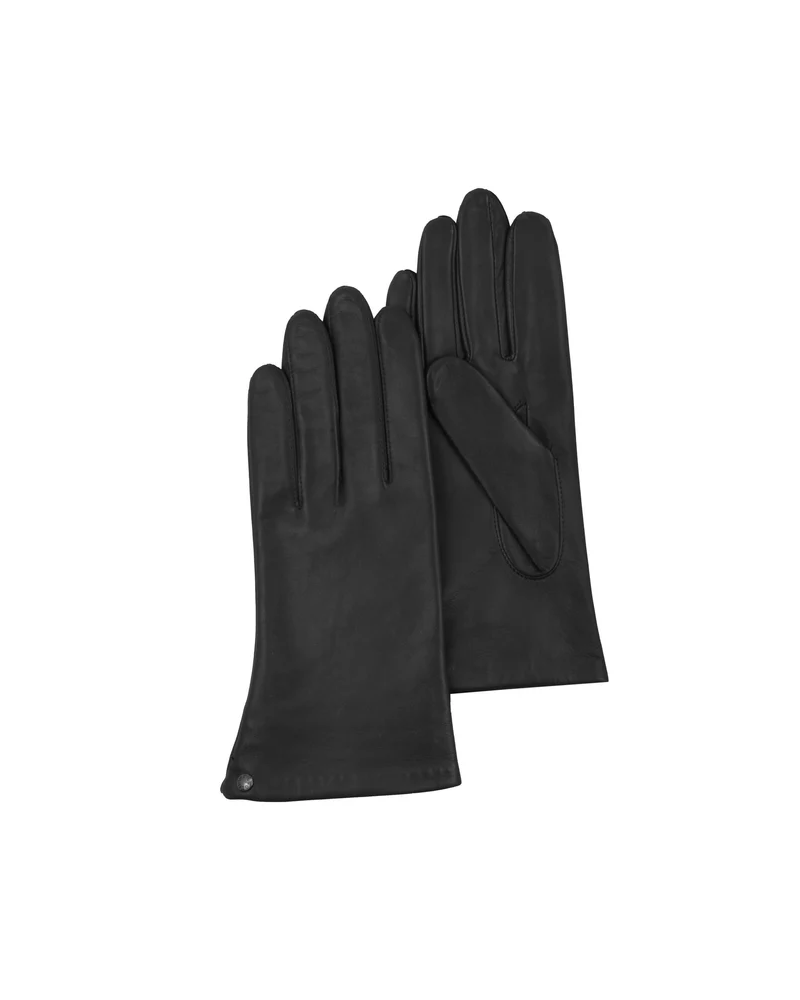 Gants en cuir d'agneau pleine fleur coloris noir - Isotoner