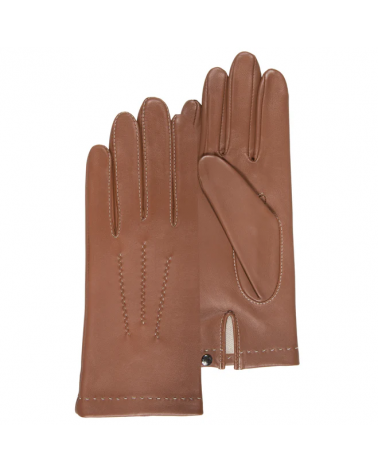 Gants en cuir d'agneau pleine fleur coloris cognac - Isotoner