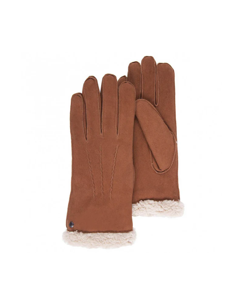 Gants en cuir de chèvre velours coloris cognac - Isotoner