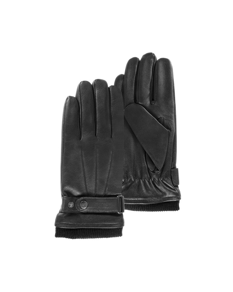 Gants en cuir d'agneau tactile pour homme coloris noir - Isotoner