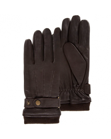 Gants en cuir d'agneau tactile pour homme coloris marron - Isotoner