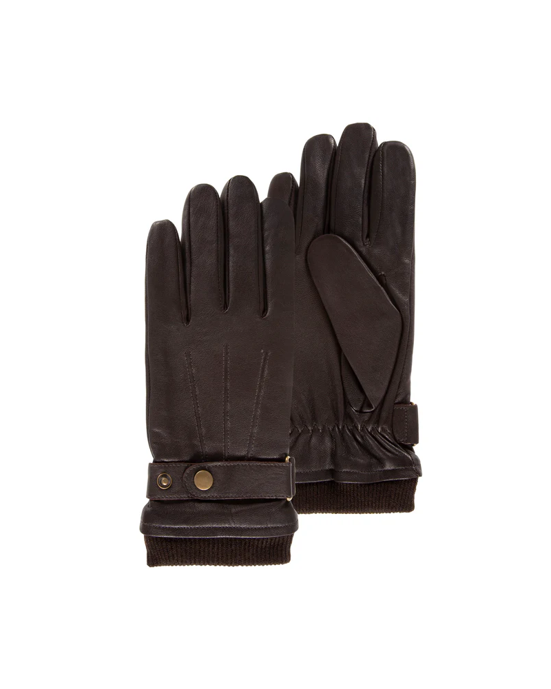 Gants en cuir d'agneau tactile pour homme coloris marron - Isotoner