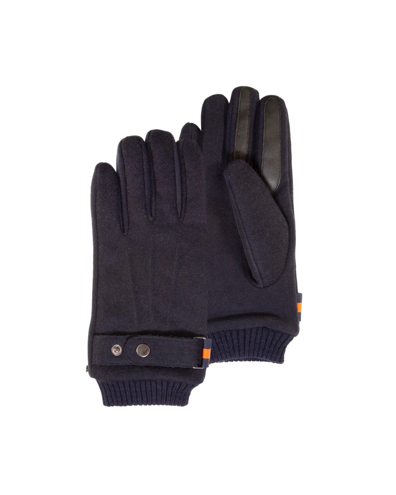 Gants bi-matière doublés polaire et tactile pour homme coloris marine - Isotoner