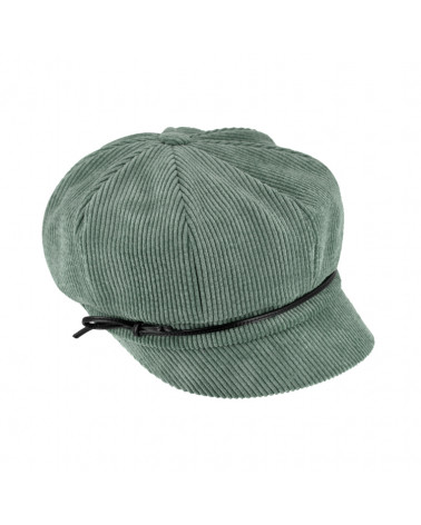 Casquette forme gavroche en velours côtelé coloris menthe - Chapo & Co