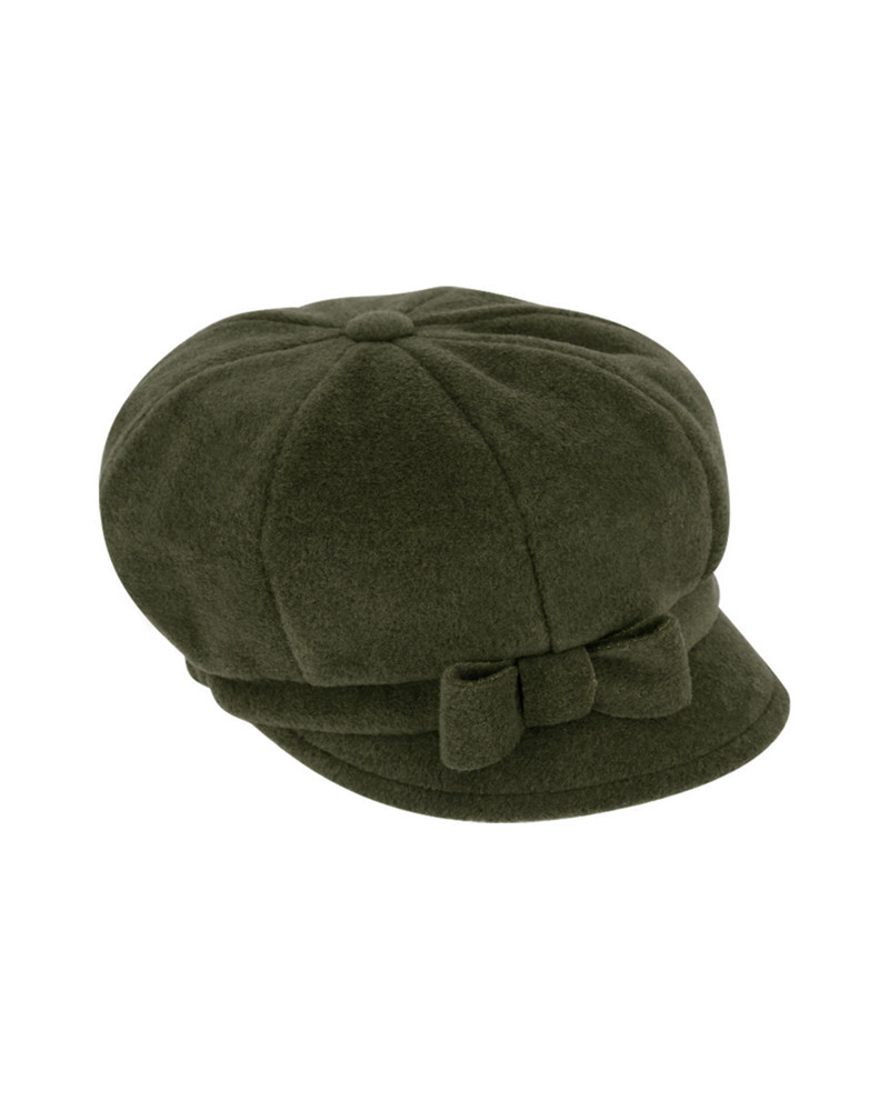 Casquette forme gavroche en polaire coloris vert olive - Chapo & co