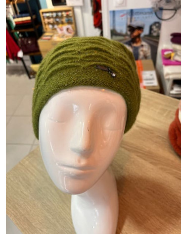 Béret chic et souple en mohair coloris vert mousse Vizio - Chapo & Co