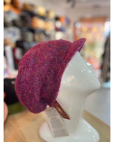 Casquette style gavroche en mohair et alpaga coloris violet Vizio - Chapo & Co