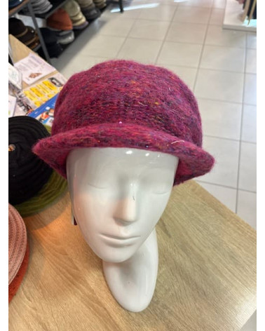 Casquette style gavroche en mohair et alpaga coloris violet Vizio - Chapo & Co