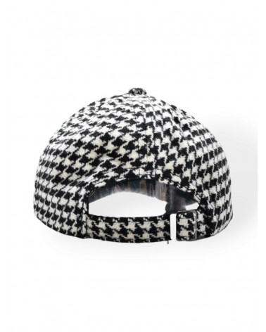 Casquette de baseball motif pied de poule noir - Chapo & Co