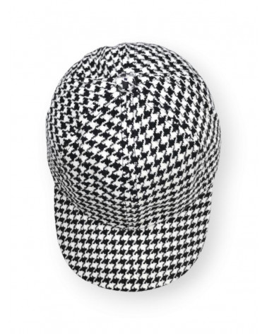 Casquette de baseball motif pied de poule noir - Chapo & Co