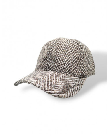 Casquette de baseball unisexe motif chevrons coloris beige - Chapo & Co